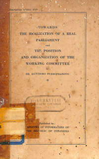 Image of Towards the Realization of a Real Parlement and the Position and Organization of the Working Committee