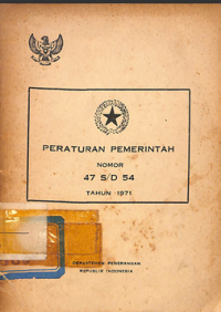 Image of Peraturan Pemerintah Nomor 47 S/D 54 Tahun 1971