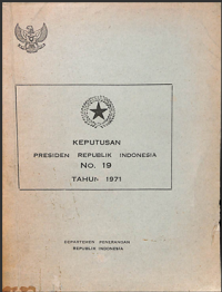 Image of Keputusan Presiden Republik Indonesia No.19 Tahun 1971