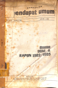 Image of Kumpulan Pendapat Umum Masalah BBM & RAPBN 1982/1983